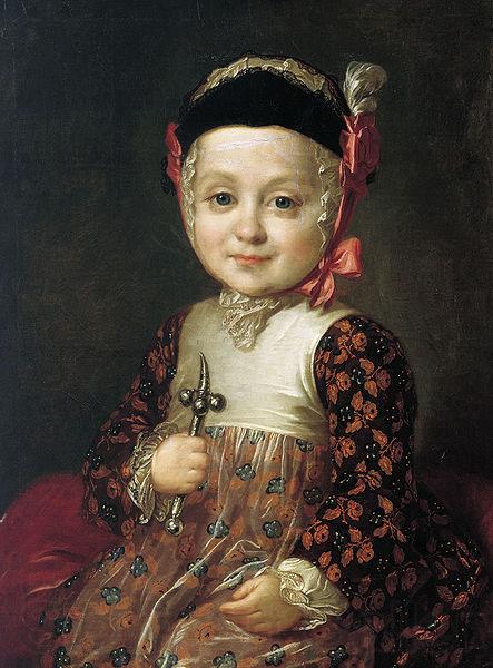 Fyodor Rokotov First count Bobrinsky in infancy Spain oil painting art